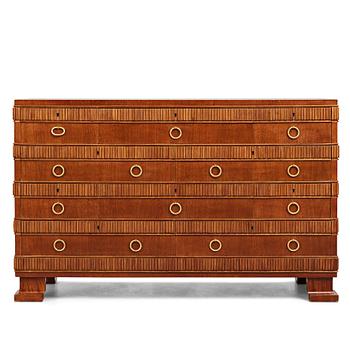 Oscar Nilsson, attributed to, a mahogany chest of drawers, Sweden 1930's.