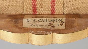 FOTPALLAR, ett par, rokokostil, C A Carlsson, Nyköping, 1915.