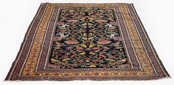 An antique pictoral, probably Luri, rug, south-west Persia, c. 193 x 134 cm.