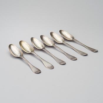 SPOONS 6 PIECES, silver, Luleå 1812, Johan Bergman's widow, weight 386 g.