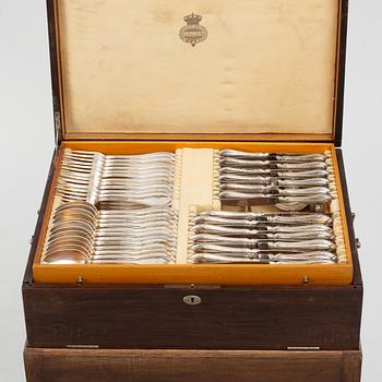 A Swedish silver cutlery set in case, mark of CG Hallberg, Stockholm 1913-17 (91 pieces).