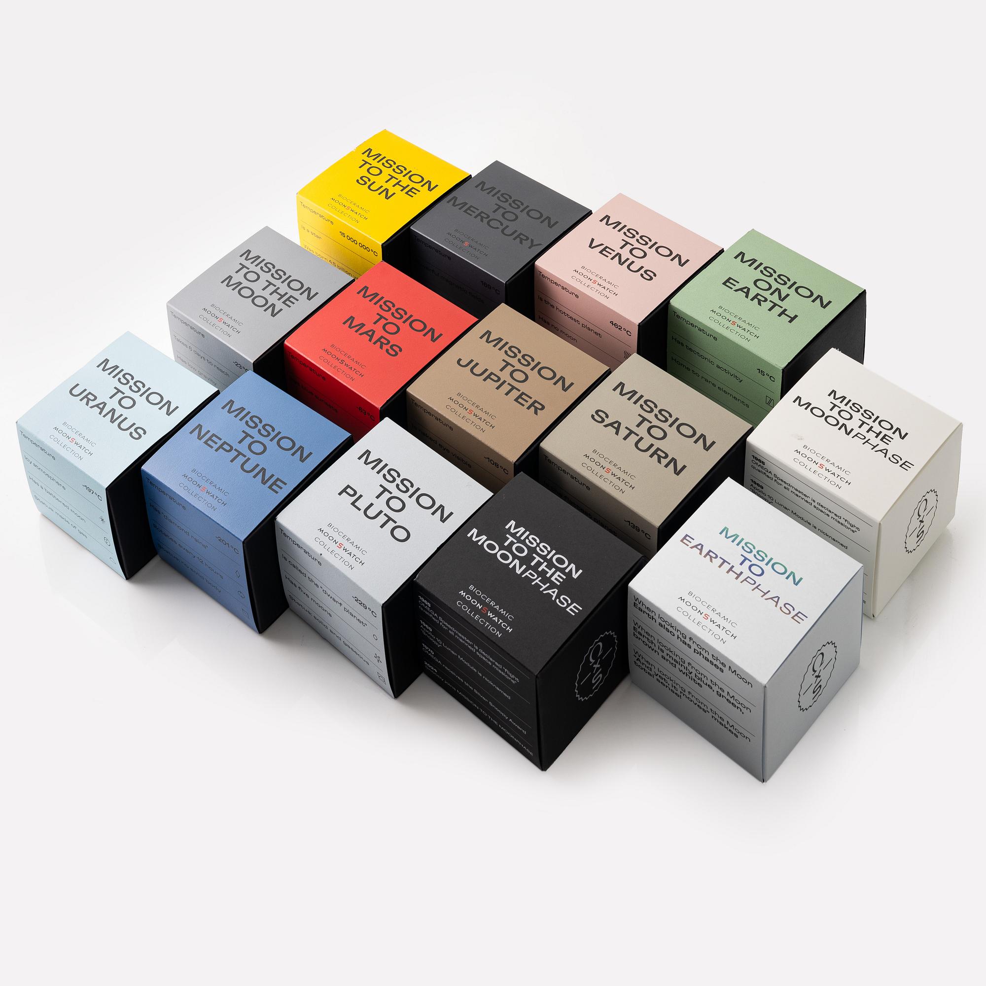 Omega/Swatch, MoonSwatch, "No Reserve", collection of 14 pcs, chronograph, wristwatches, 42 mm.