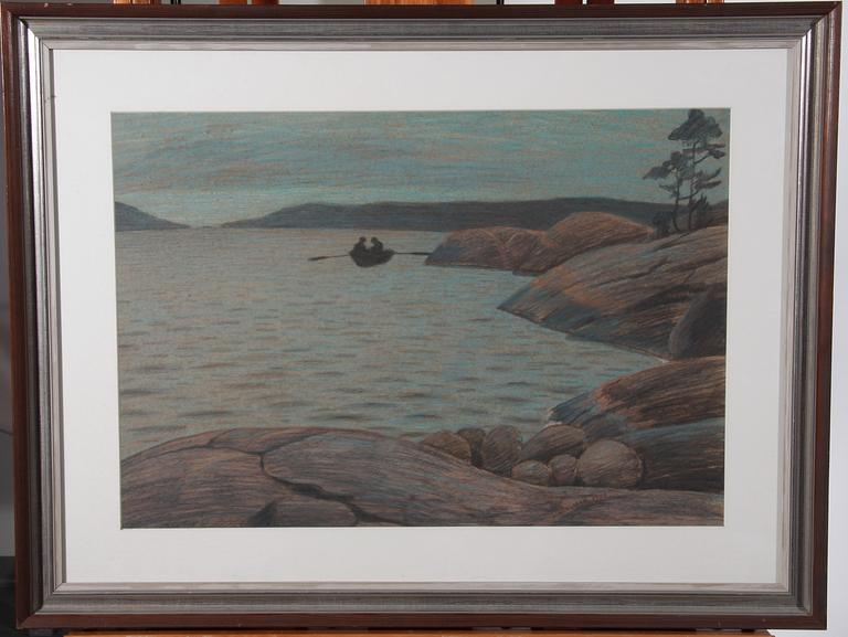 BERGMAN, OSKAR, pastell, sign o dat -1905.