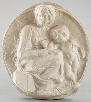 VÄGGRELIEF, efter Michelangelo förlaga, gips, 1900-tal.