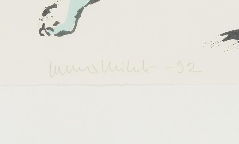 Jarmo Mäkilä, litografia, signeerattu ja päivätty -92, numeroitu 3/5 H.C.