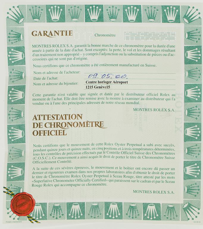 ROLEX, Oyster Perpetual Date, Submariner (1000ft=300m, SWISS MADE), Chronometer, wristwatch, 40 mm.