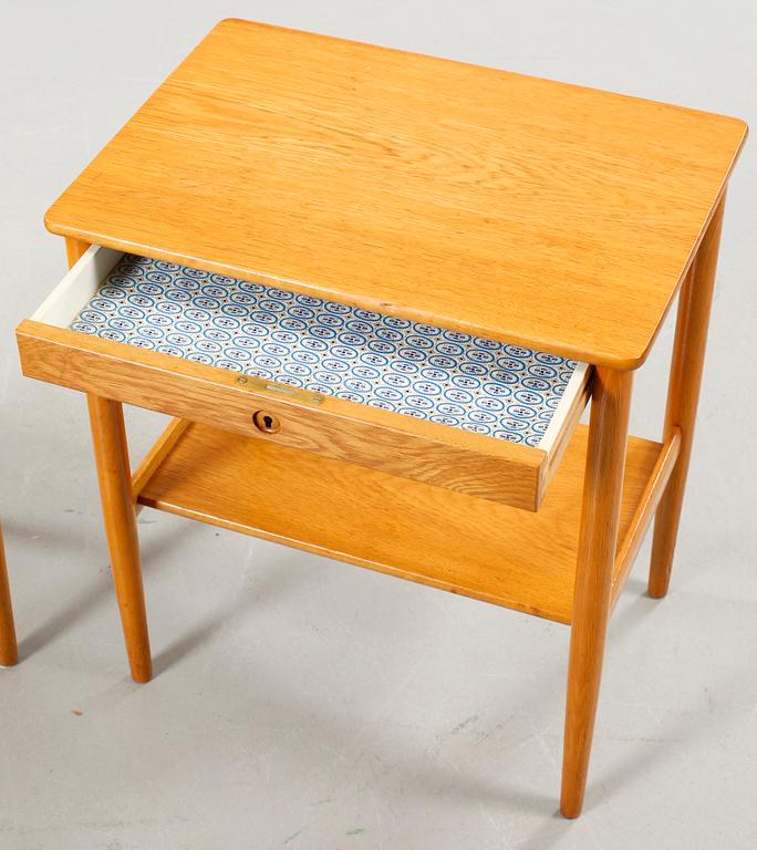 A pair of bed tables from the Triva series, Nordiska Kompaniet, designed by Yngvar Sandström, made 1961.