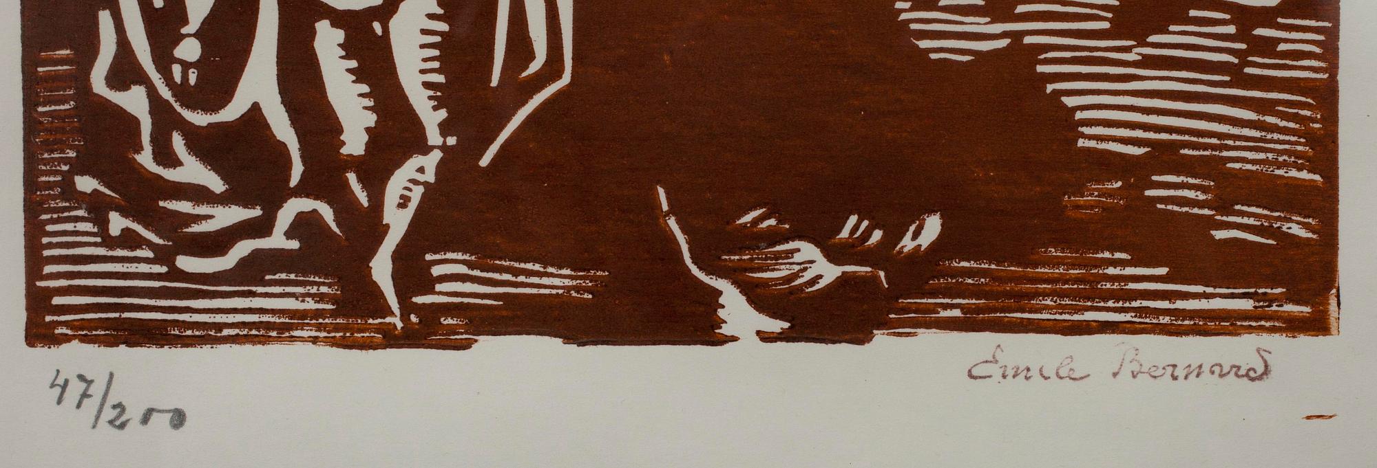 EMILE BERNARD, träsnitt, sign. och numr. 47/200.