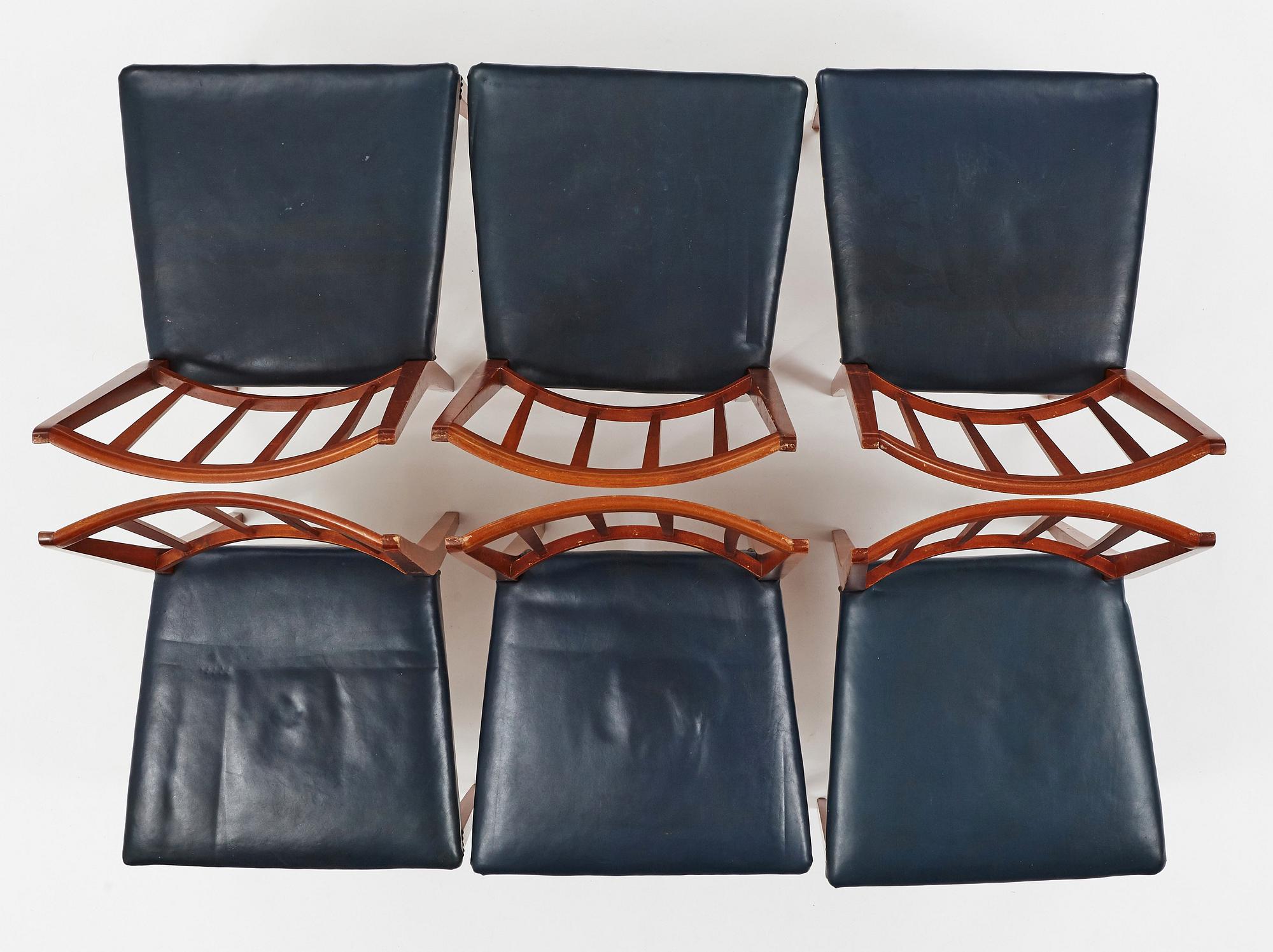 Josef Frank, a set of six chairs, model 815, for Svenskt Tenn, Sweden 1940's-50’s.