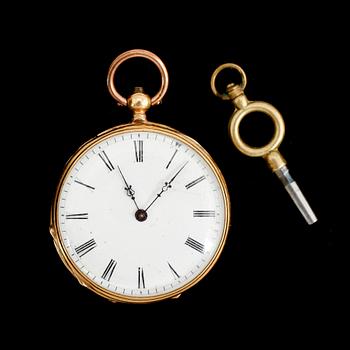 FICKUR, 18 k guld, sekelskiftet 1900.