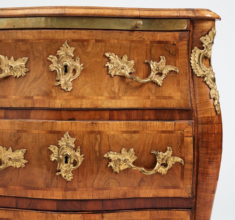 A Swedish Rococo 18th century commode by Christian Linning, master 1744.