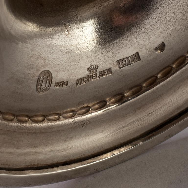 A Danish Art Nouveu sterling silver vase maker's mark A Michelsen, Copenhagen, 1912.