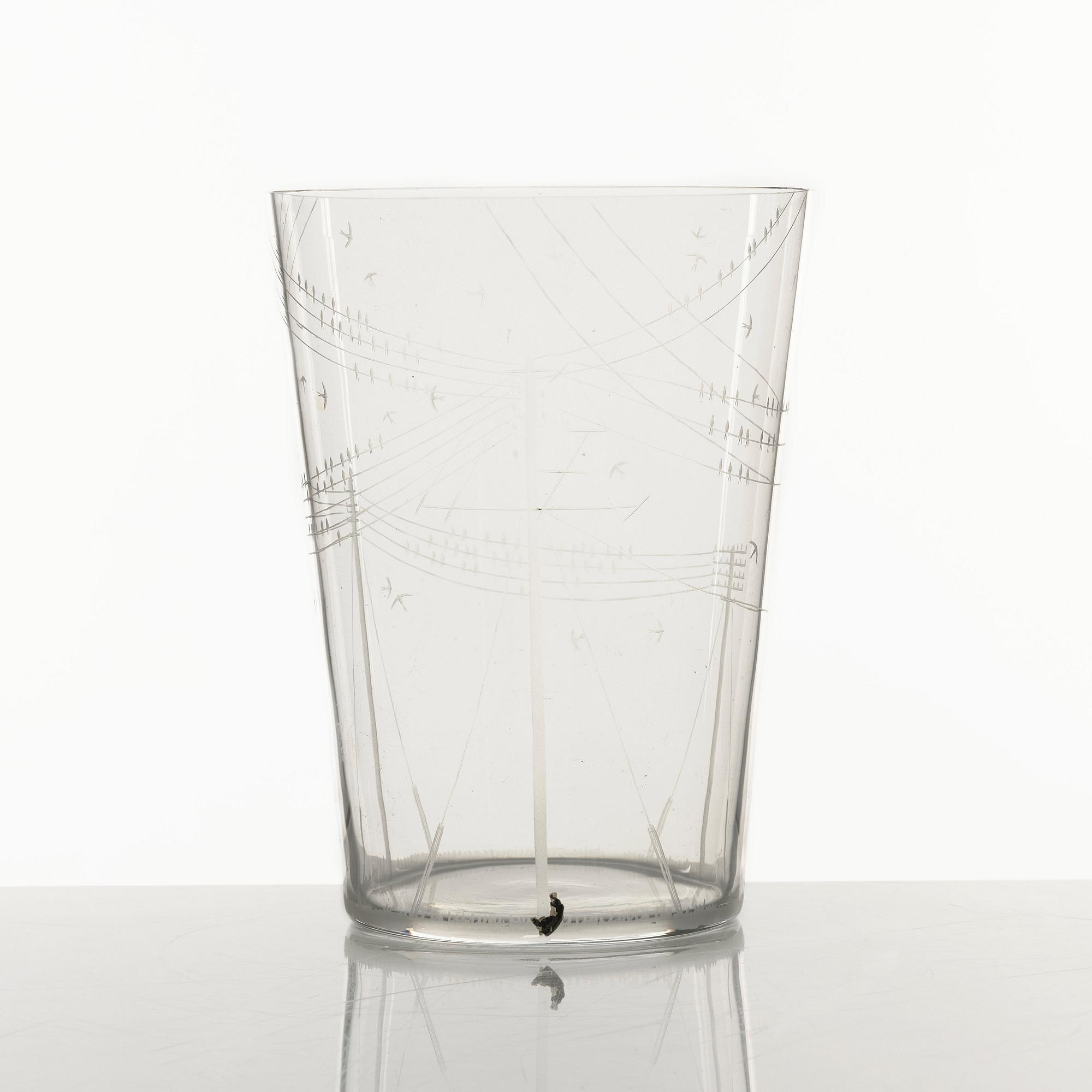 Edward Hald, an engraved glass vase, Orrefors 1953.