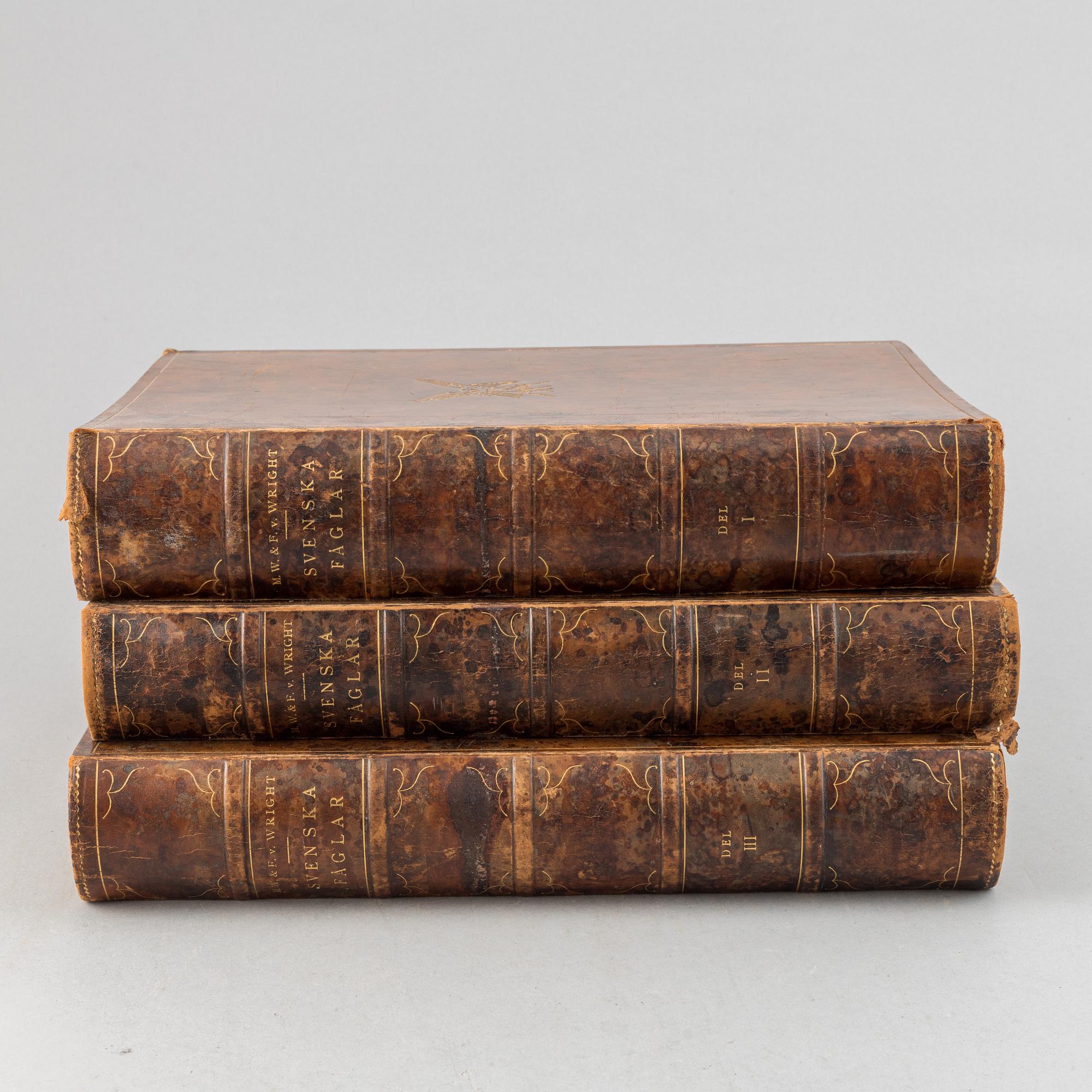 The von Wright brothers, three volumes "Svenska Fåglar", Börtzells tryckeri AB, Stockholm 1927-1929.