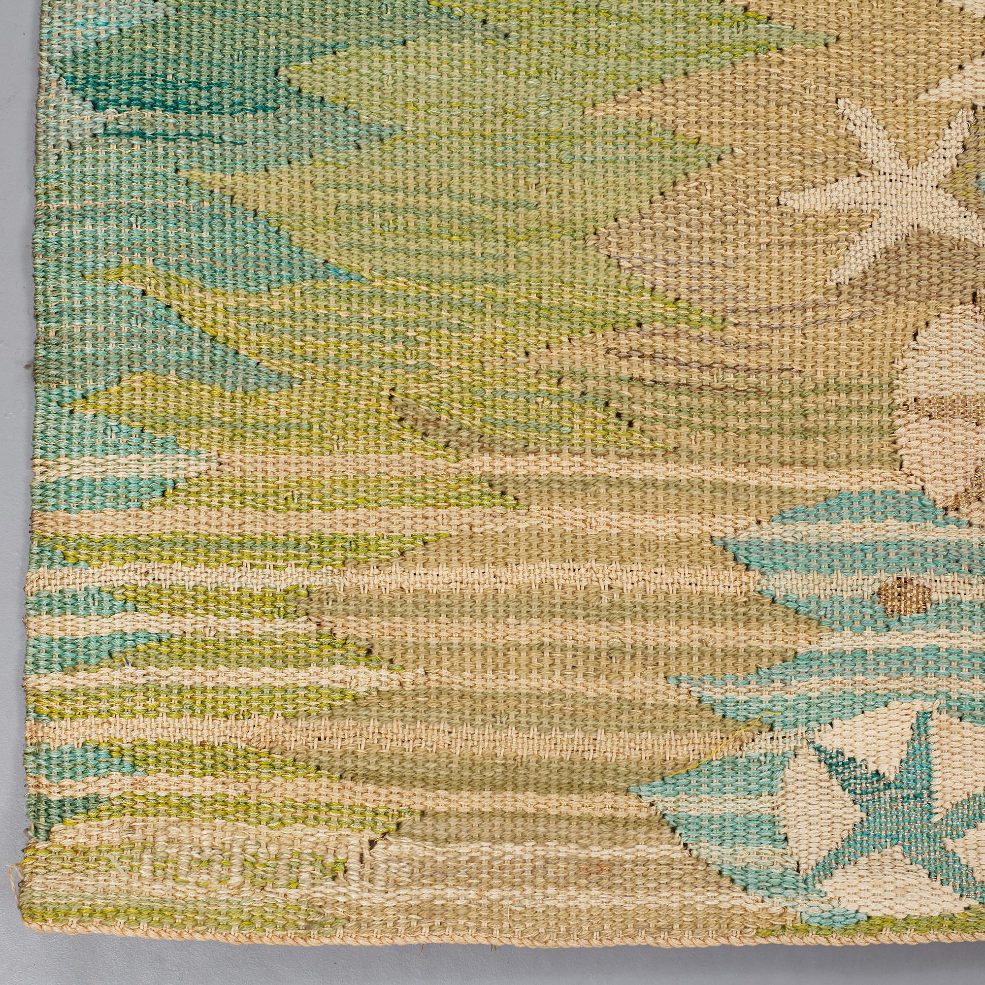 Barbro Nilsson, VÄVD TAPET, "Åar - Sakta rinnande vatten", gobelängvariant, ca 243 x 108 cm, signerad AB MMF BN.