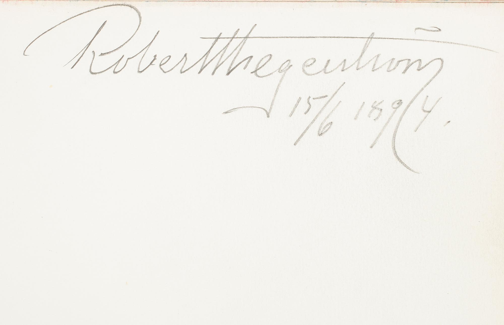 ROBERT THEGERSTRÖM, skissbok med 65 blad. Signerad och daterad 15/6 1894.