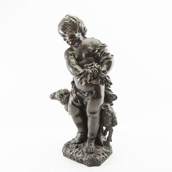 Unknown artist 19th/20th century, sculpture Putto with sheep.