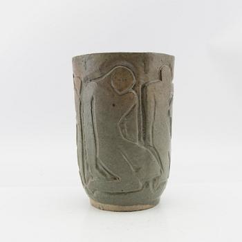 Einar Luterkort, vase, glazed stoneware with stamp signature.