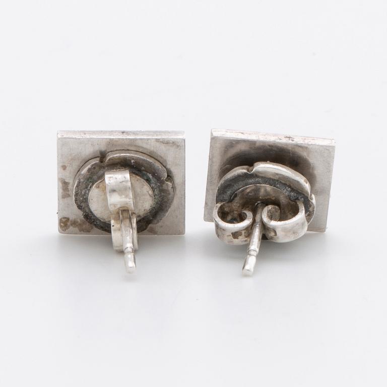 WIWEN NILSSON EARRINGS sterling silver, Lund 1957.