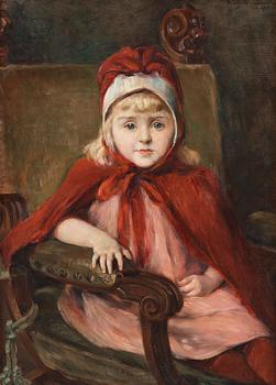 538. Hildegard Thorell, Portrait of girl in red.
