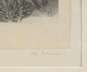 STIG BORGLIND, etsning, sign.