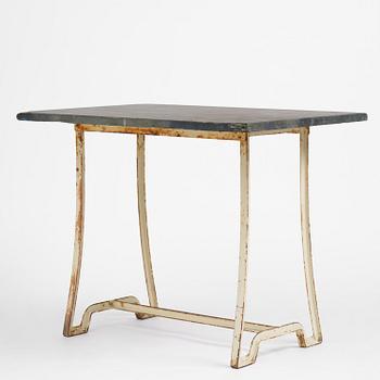 Carl Hörvik, a garden furniture set, a table and four chairs, possibly produced by Thulins vagnfabrik, Skillingaryd, Sweden.