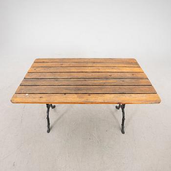 A Byarums bruk aluminium and wood graden table lagter part of the 20th century.
