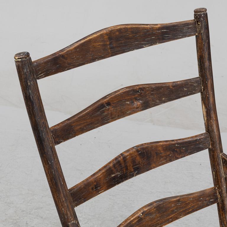 A stained beech rocking chair, Gemla, Diö, 1930-40s.