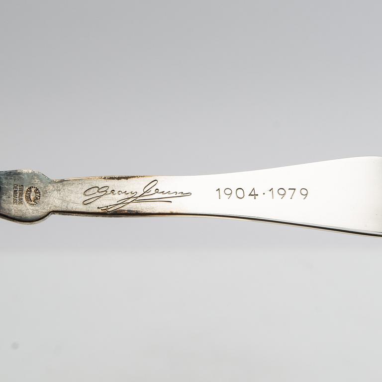 Georg Jensen, anniversary cutlery 6 dlr sterling silver and carnelian 1979 Denmark.