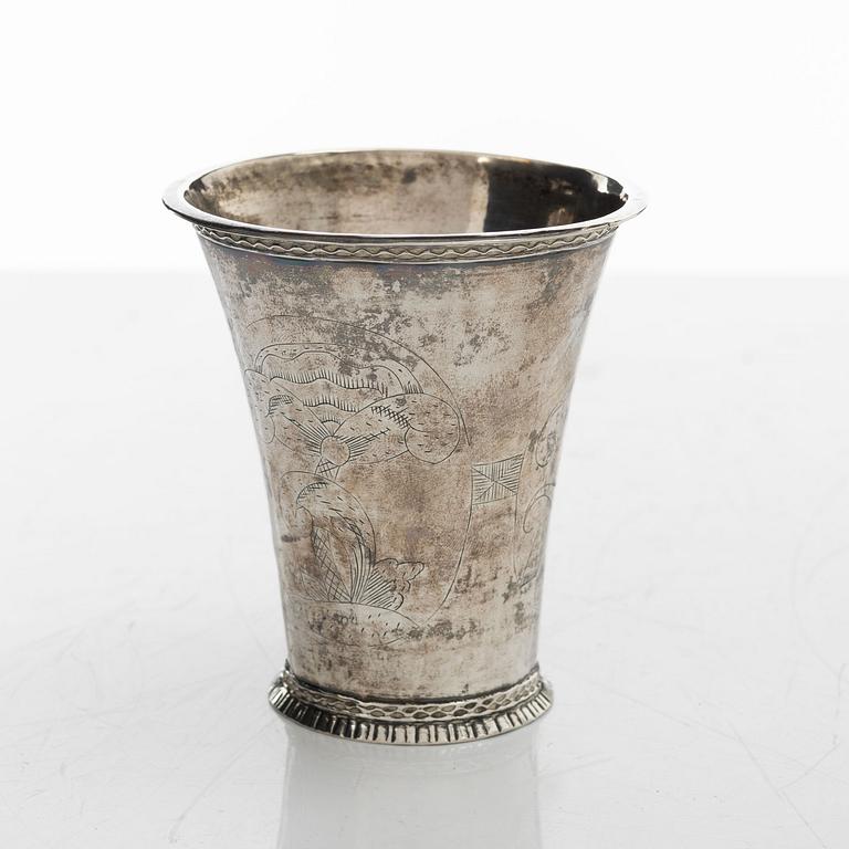 A Swedish silver beaker, mark of Berndt Halck, Halmstad 1763.