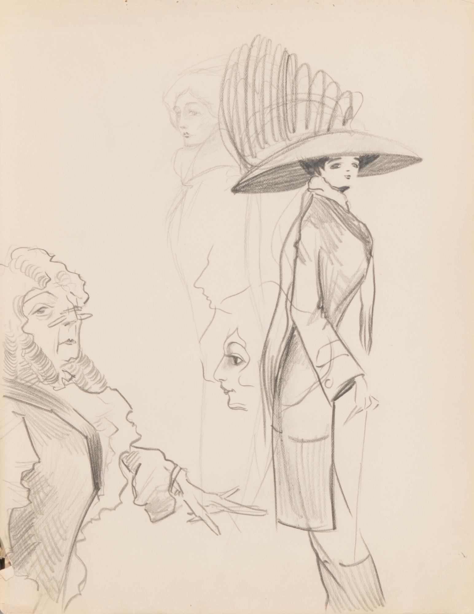 CARL JENSEN-CARLÉN, a scetch book with drawings, mixed media, 27 pages, partially signed C.C.