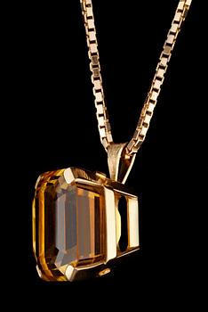 HÄNGSMYCKE med trappslipad citrin,