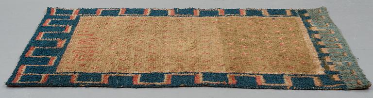 A RYA BED COVER, possibly signed I W, dated 1823, ca 170-176,5 x 136,5-141,5 cm.