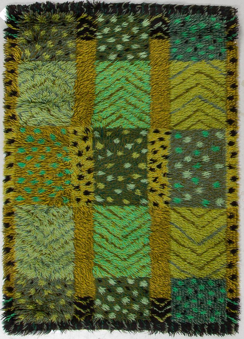 MARIANNE RICHTER, MATTO, machine made, "Alvastra, grön", ca 132 x 91 cm, Östergyllen.