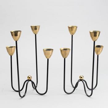 TWO CANDELABRAS BY GUNNAR ANDER FOR YSTAD METALL.