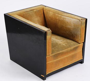 Sten Blomberg, a black lacquered armchair, David Blomberg AB, Stockholm, ca 1933.