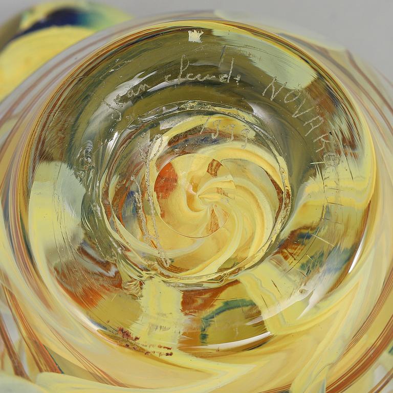 A Jean claude Novaro bottle with stopper, signed and dated 1999.