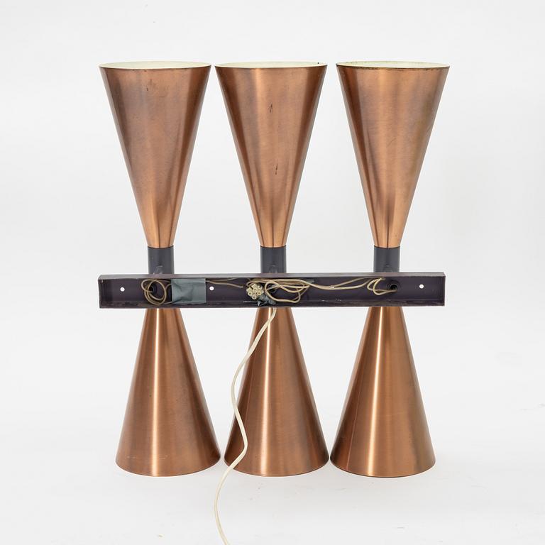 Hans-Agne Jakobsson, a copper wall lamp, Markaryd, Sweden, second half of the 20th century.
