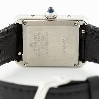 Cartier, Tank Must, "SolarBeat", wristwatch, 29.5 x 22 mm.