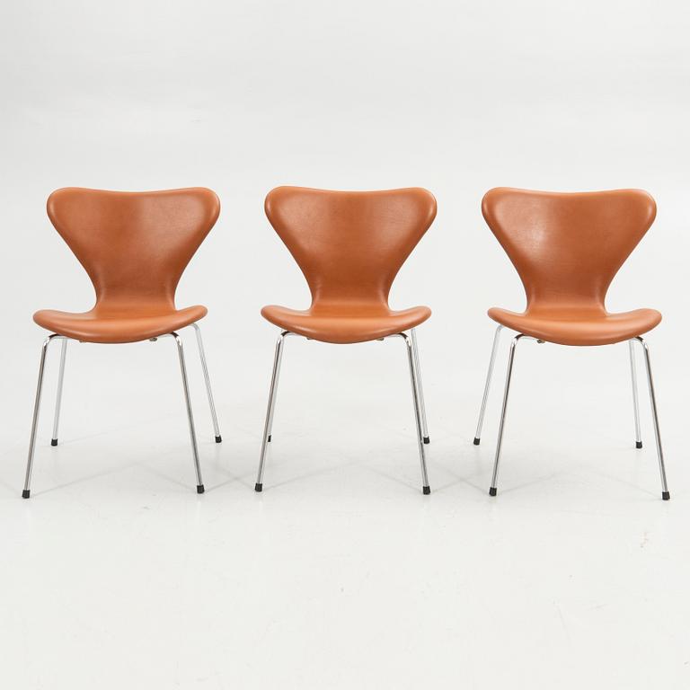 Arne Jacobsen, stolar, 6 st, "Sjuan", Fritz Hansen, Danmark.