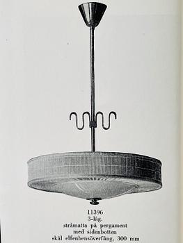 Harald Notini, a ceiling lamp, model '11396', Arvid Böhlmarks Lampfabrik, Sweden, 1940s.