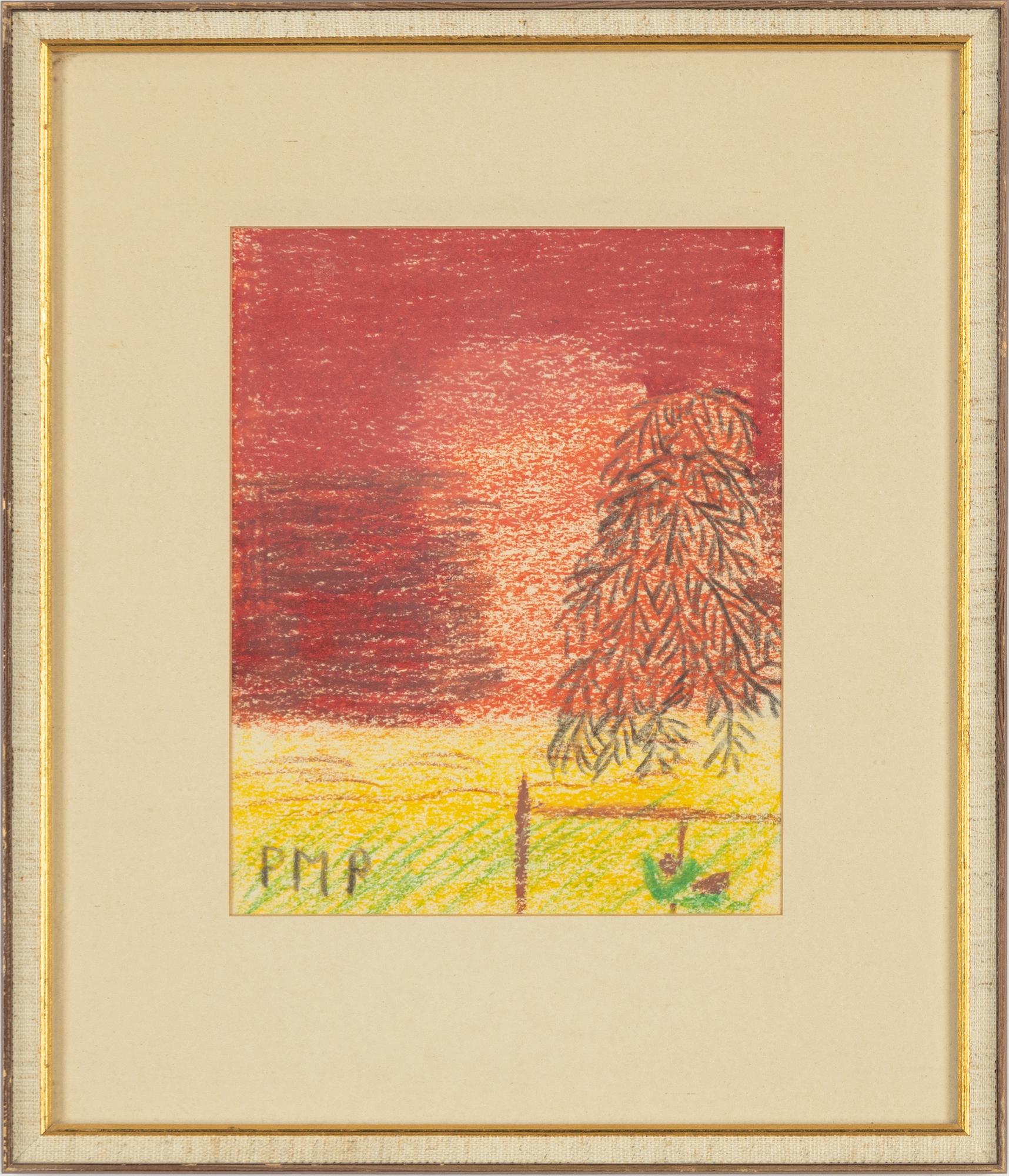 Primus Mortimer Pettersson, chalk drawaings, 4 signed PMP.