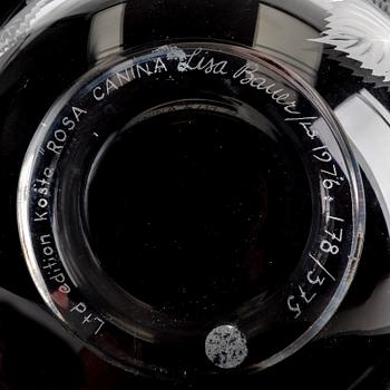 A signed dated and numbered Lisa Bauer glass bowl from Kosta Boda.
