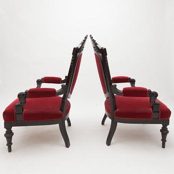 STOLAR, ett par, nyrenässans, 1800-talets slut.
