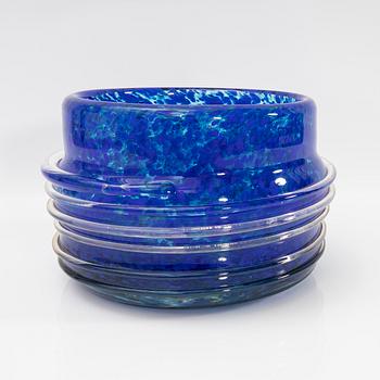 Monica Backström, Bowl, glass, "Spinning Wheel", Kosta Boda.