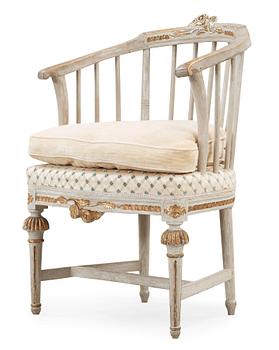 1539. A Gustavian 18th century armchair by O Eriksson, Lindome.