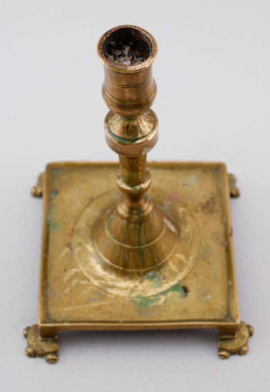 LJUSSTAKE, mässing, barock, 1700-tal.