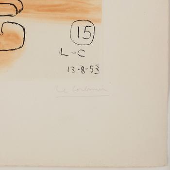 LE CORBUSIER, färgetsning, ur portföljen om 20 etsningar, 1963-65, signerad med blyerts och numrerad 121/130.