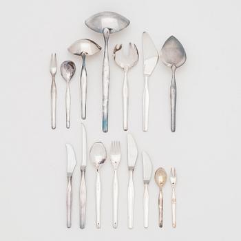 Tapio Wirkkala, bestickuppsättning, 80 dlr, silver, "Tapio", Kultakeskus, Tavastehus 1961-90.