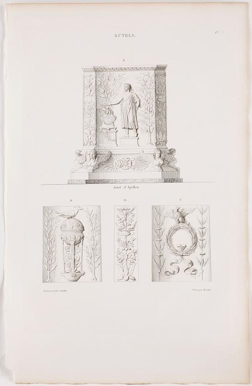 PIERRE BOUILLON, Kopparstick, 2 st, 1800-talets första fjärdedel.